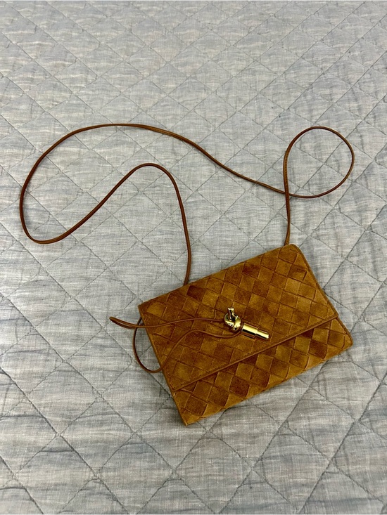 Bottega Veneta Handbags - Bottega Veneta Andiamo Intrecciato Suede Crossbody Bag + Box & Dust Bag
